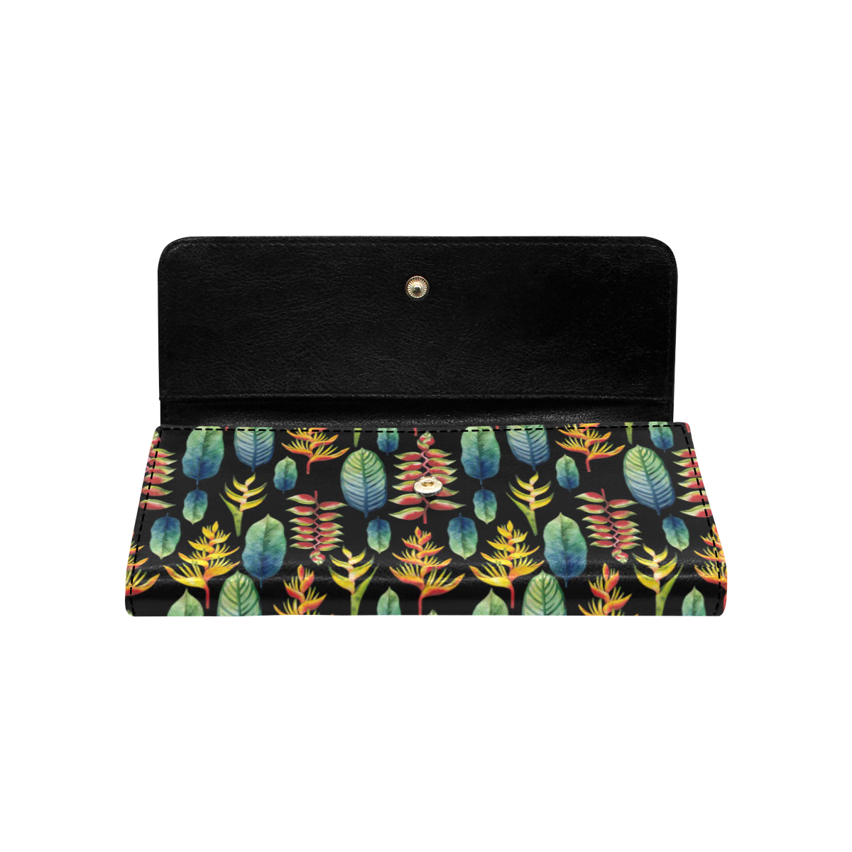 Heliconia Pattern Print Design HL03 Women's Trifold Wallet