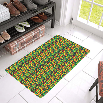 African Zip Zag Print Pattern Rubber Doormat