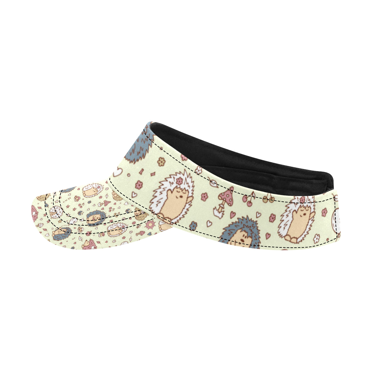 Hedgehog Cute Pattern Print Design 01 Unisex Sun Visor