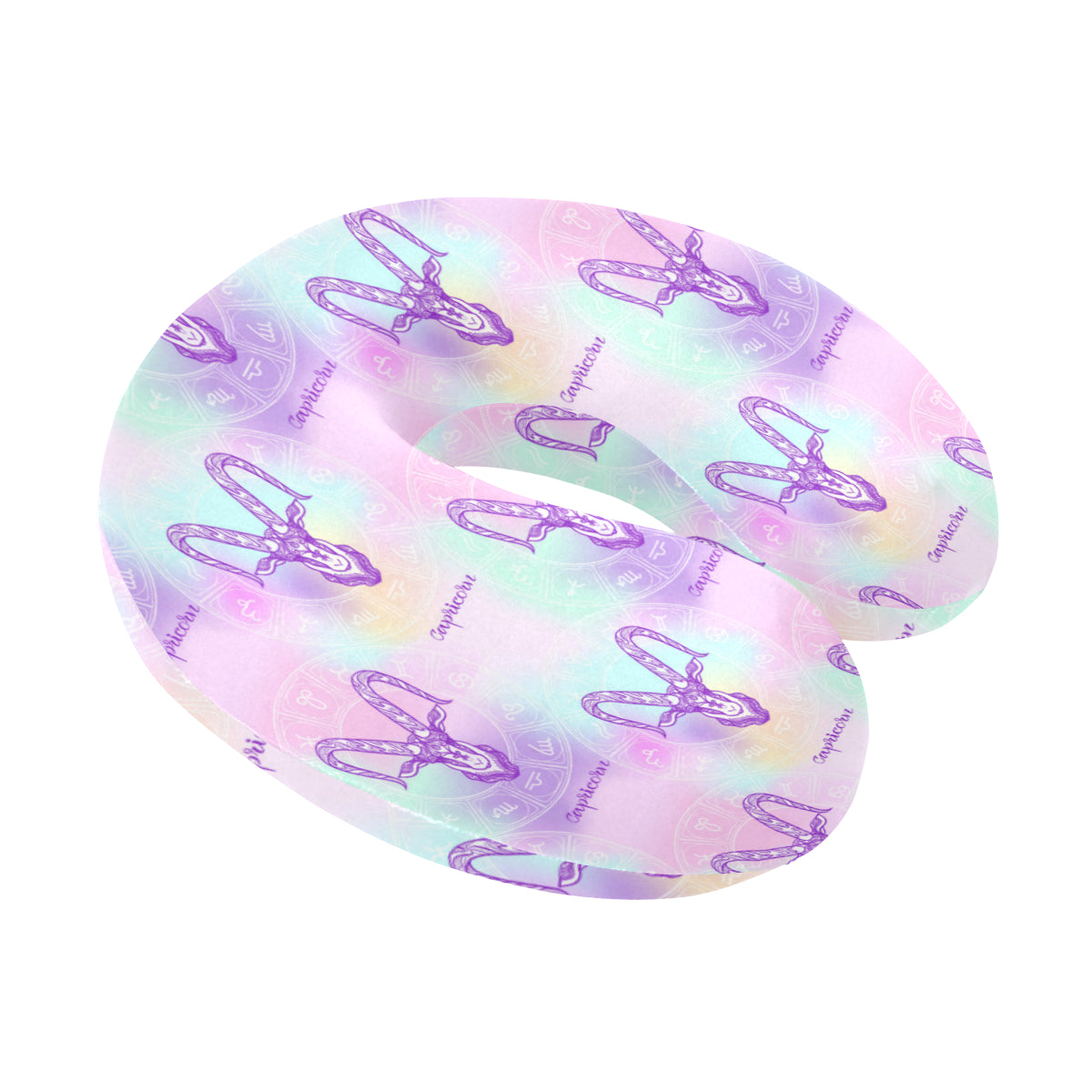 Capricorn Zodiac Pattern Print Design 02 U-Shaped Travel Neck Pillow