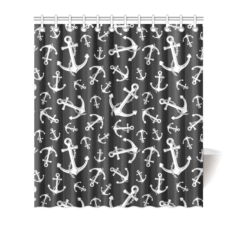 Anchor Black White Shower Curtain