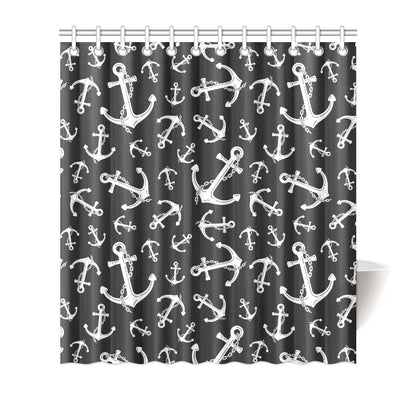 Anchor Black White Shower Curtain