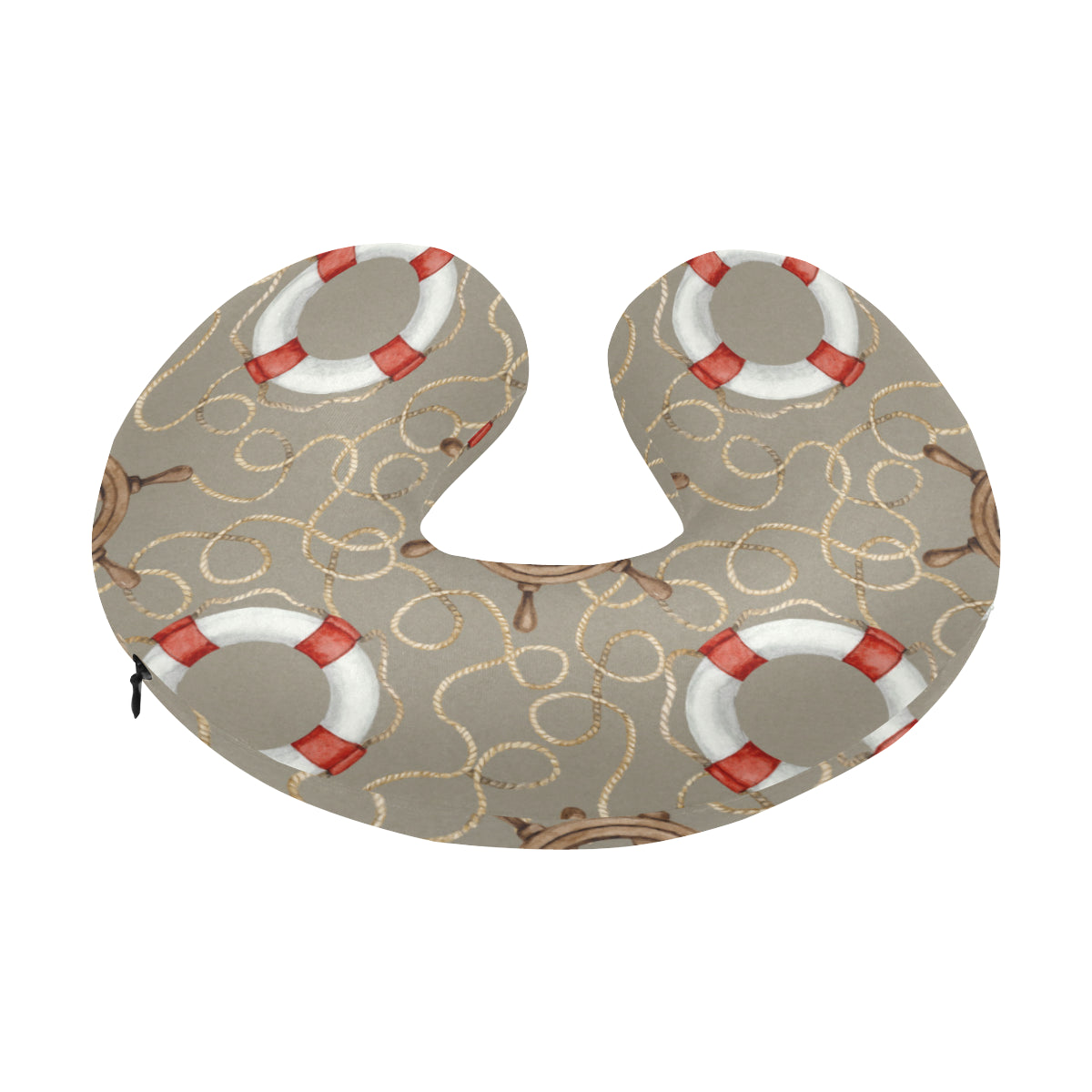 Nautical Pattern Print Design A02 U-Shaped Travel Neck Pillow