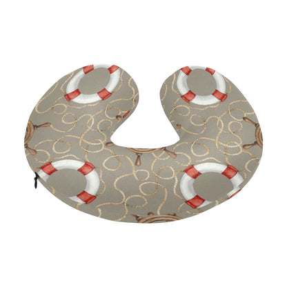 Nautical Pattern Print Design A02 U-Shaped Travel Neck Pillow