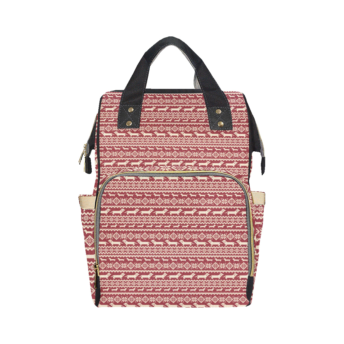Dachshund Pattern Print Design 09 Diaper Bag Backpack