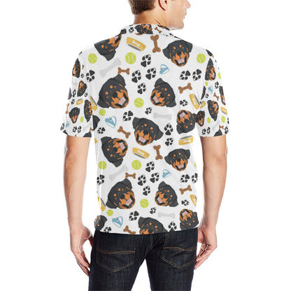 Rottweiler Pattern Print Design A04 Men Polo Shirt