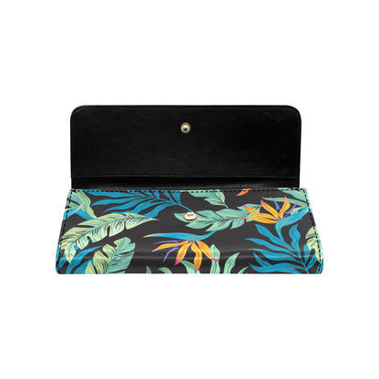 Tropical Palm Leaves Hawaiian Flower Women's Trifold Wallet