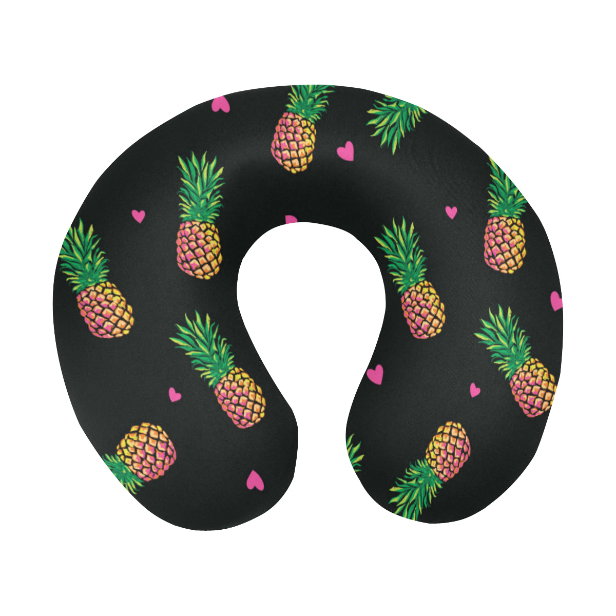 Neon Pineapple Pattern Print Design A04 U-Shaped Travel Neck Pillow