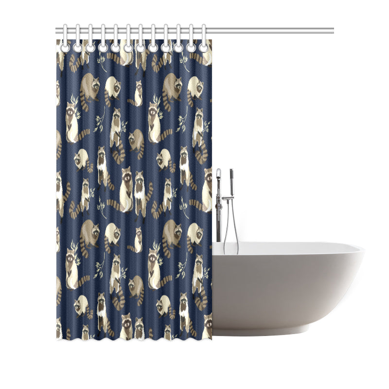 Raccoon Pattern Print Design A06 Shower Curtain
