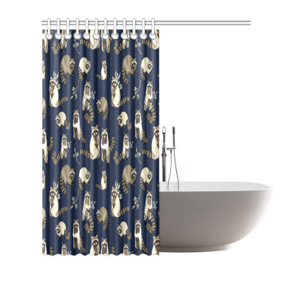 Raccoon Pattern Print Design A06 Shower Curtain