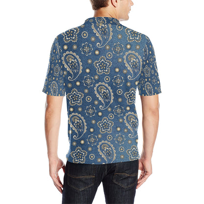Jean Paisley Pattern Print Design 01 Men Polo Shirt