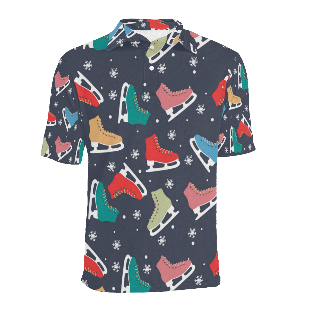 Ice Skate Pattern Print Design 04 Men Polo Shirt