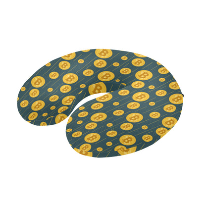 Bitcoin Pattern Print Design 01 U-Shaped Travel Neck Pillow