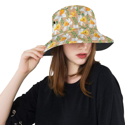 Daffodils Pattern Print Design DF04 Unisex Bucket Hat
