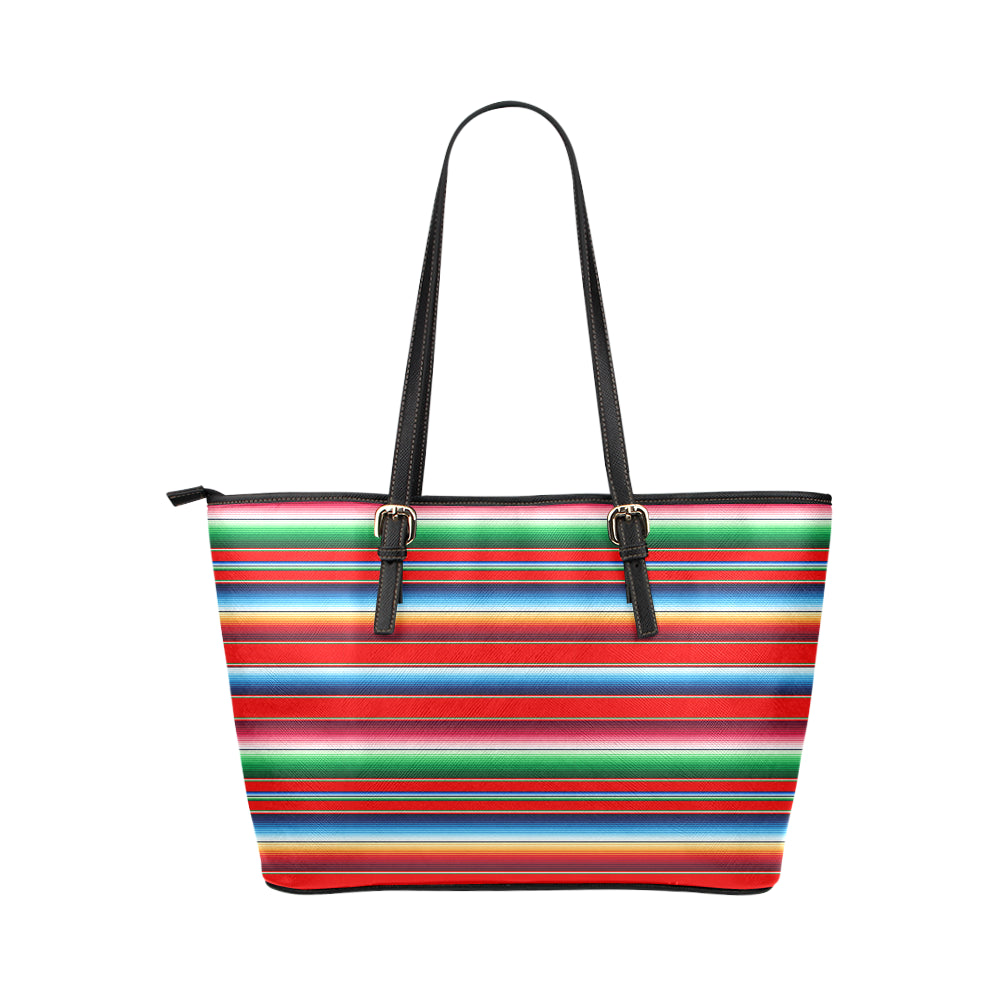 Serape Print Leather Tote Bag