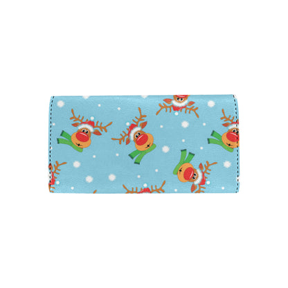 Reindeer cute Pattern Print Design 02 Women's Trifold Wallet