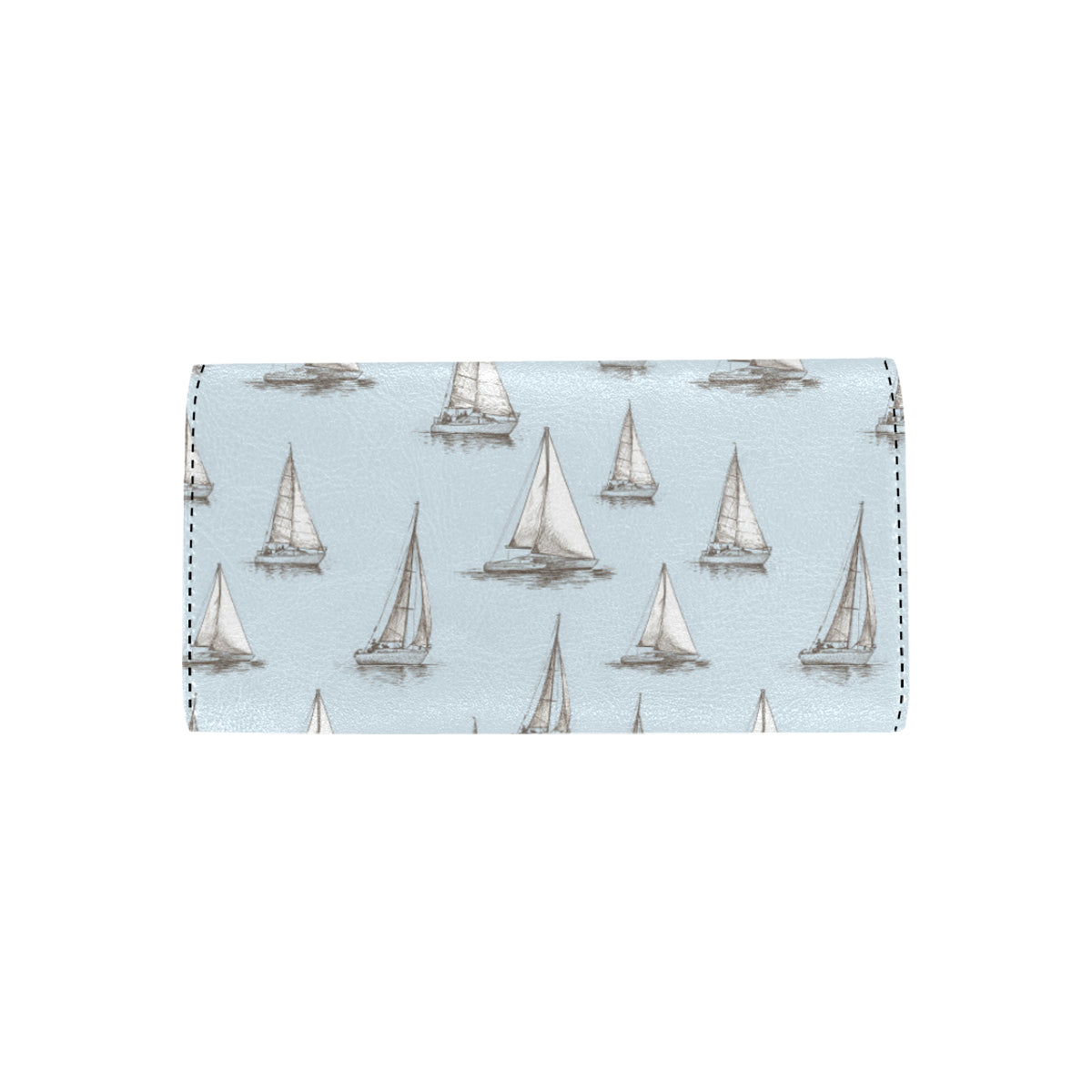 Sailing Ships Pattern Print Design A01 Women's Trifold Wallet