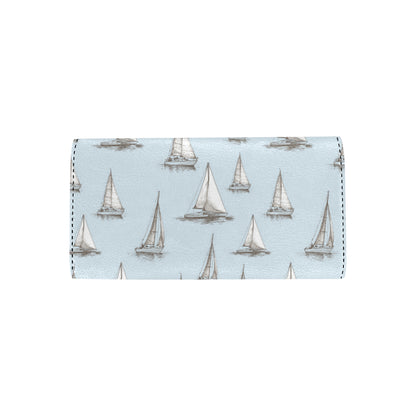 Sailing Ships Pattern Print Design A01 Women's Trifold Wallet