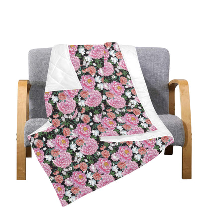 Dahlia Pattern Print Design 02 Premium Quilt