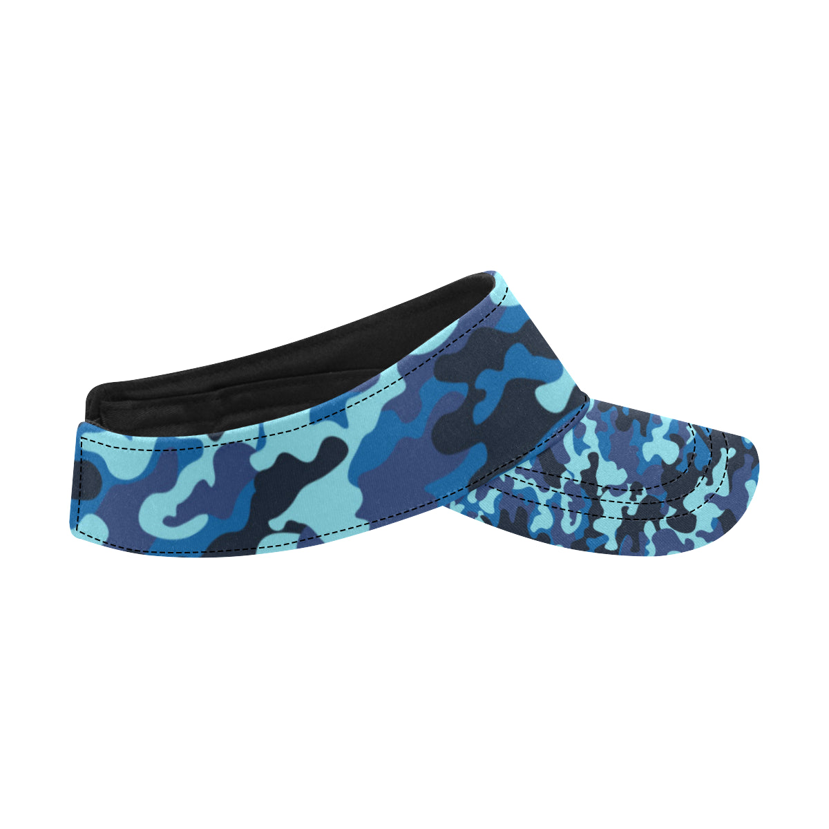Camo Blue Pattern Print Design 04 Unisex Sun Visor