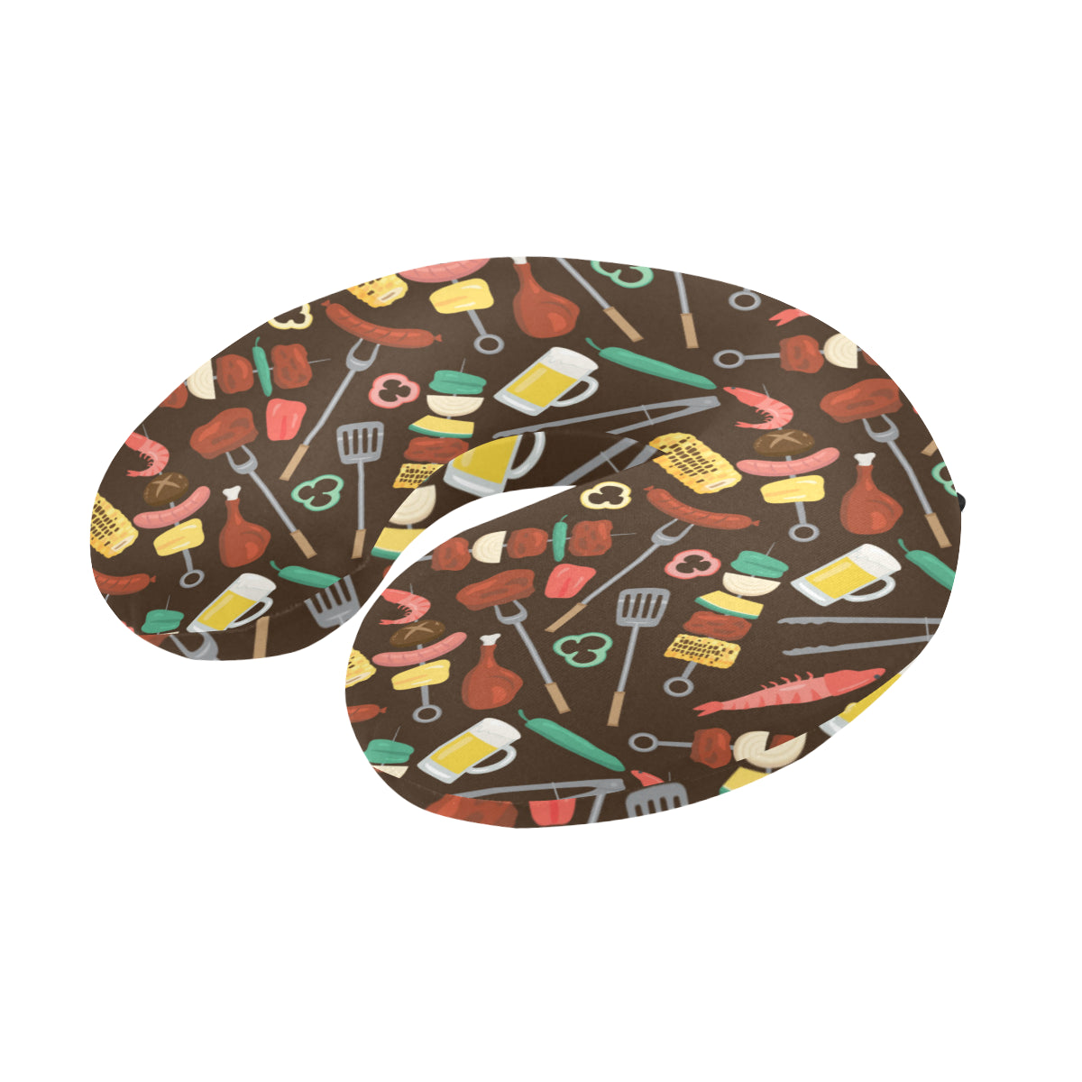 Barbecue Pattern Print Design 05 U-Shaped Travel Neck Pillow