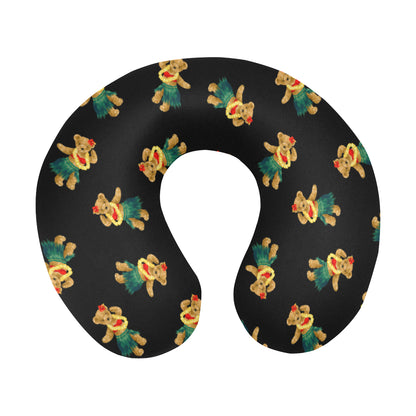 Hula Bear Pattern Print Design 06 U-Shaped Travel Neck Pillow