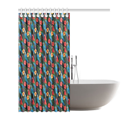 Parrot Pattern Print Design A01 Shower Curtain
