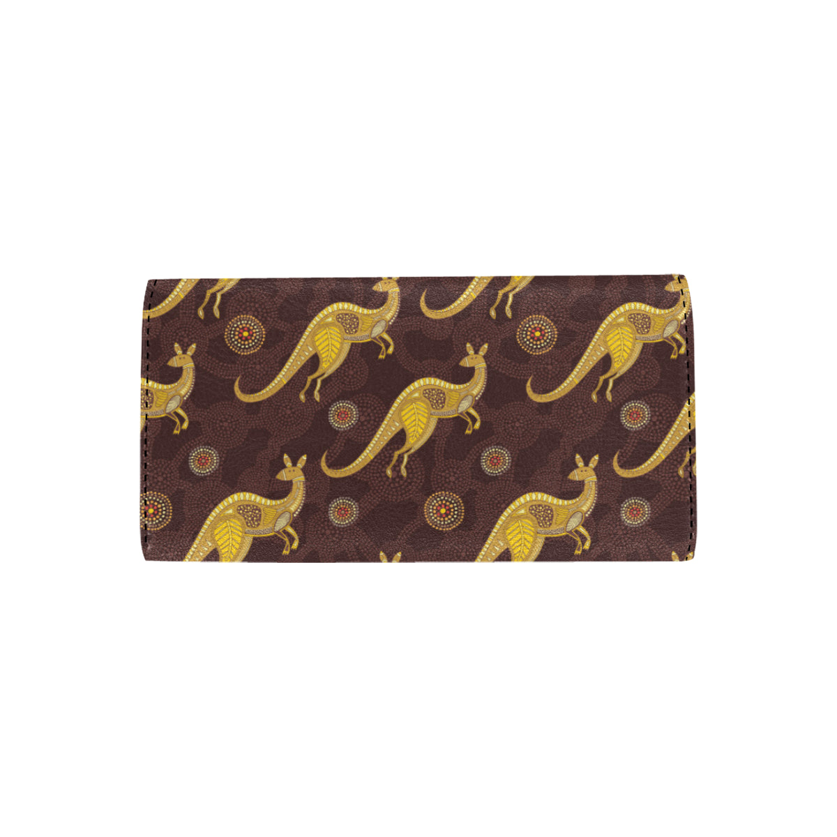 Kangaroos Aboriginal Pattern Print Design 08 Women's Trifold Wallet