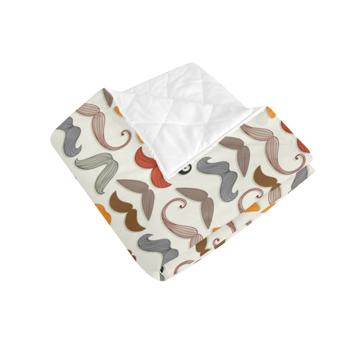 Mustache Pattern Print Design A02 Premium Quilt