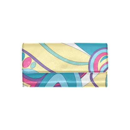 Funky Retro Pattern Print Design A01 Women's Trifold Wallet
