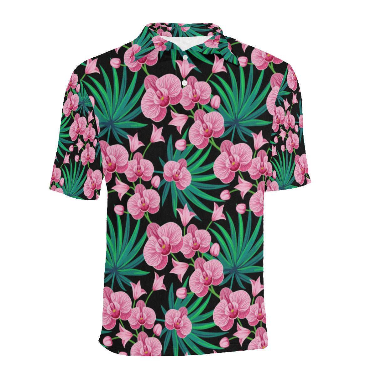Orchid Pink Pattern Print Design OR06 Men Polo Shirt