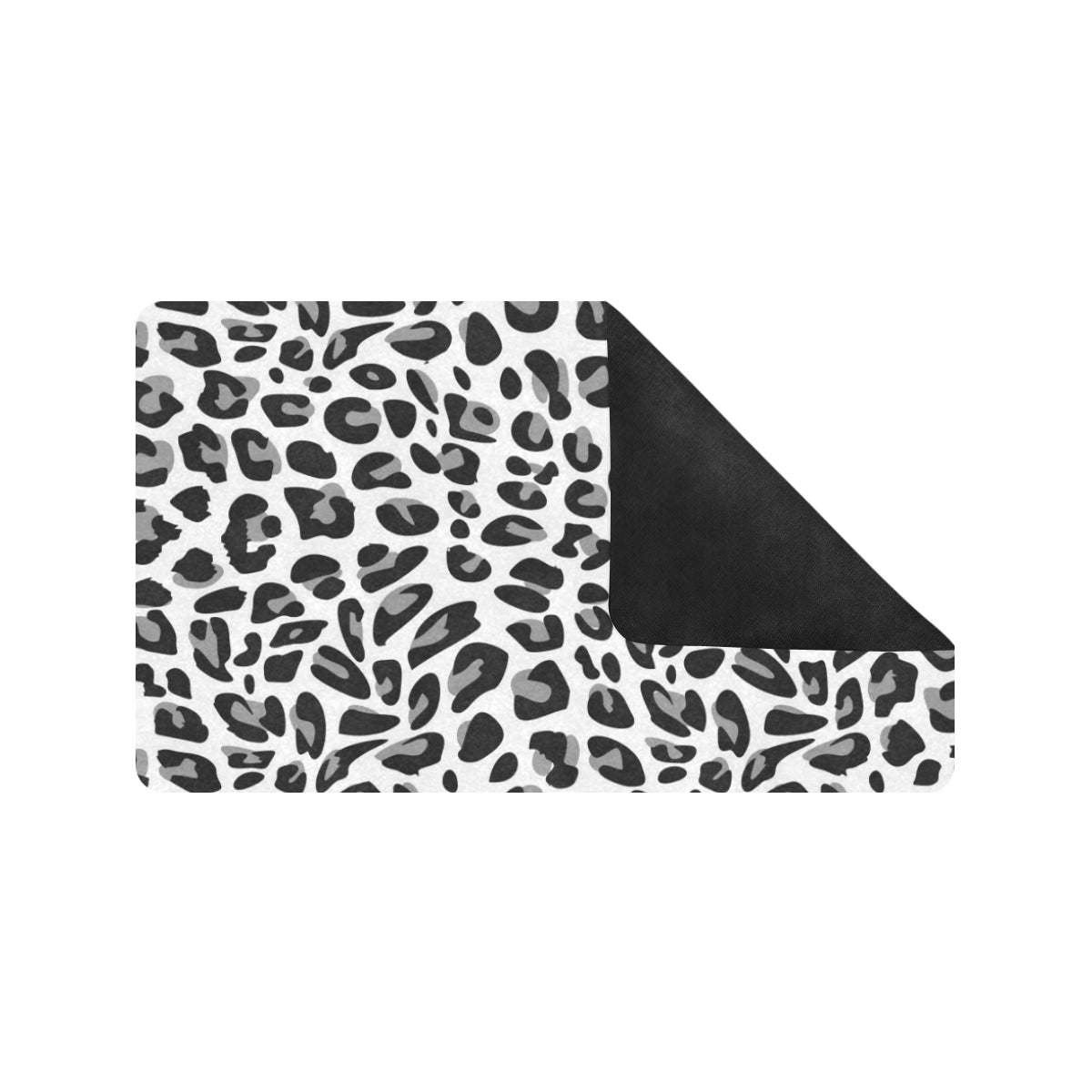 Snow Leopard Skin Print Rubber Doormat