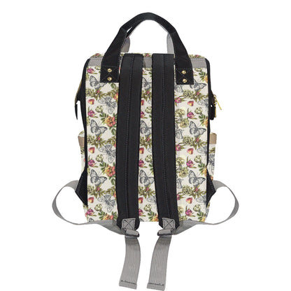 Butterfly Flower Pattern Print Design 06 Diaper Bag Backpack