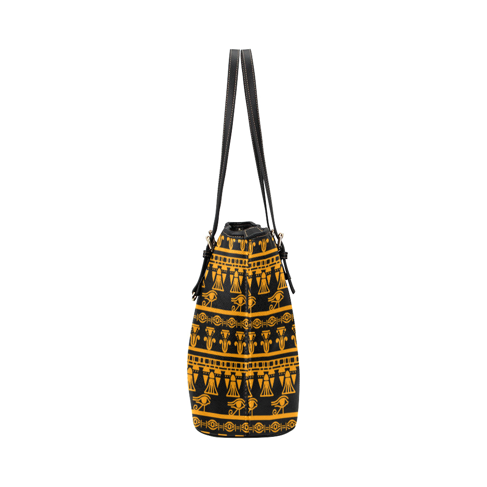 Eye of Horus Tribal Egypt Pattern Leather Tote Bag