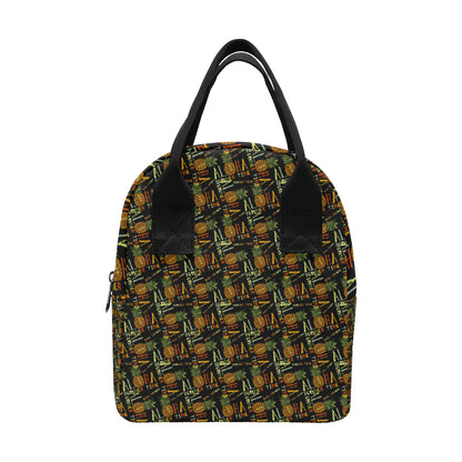 Aloha Hawaii Time Design Themed Print Insulated Lunch Bag