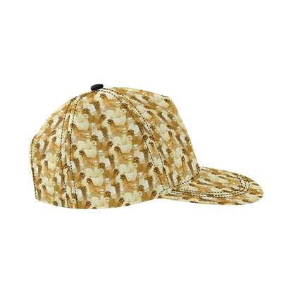 Alpaca Watercolor Design Themed Print Snapback Cap