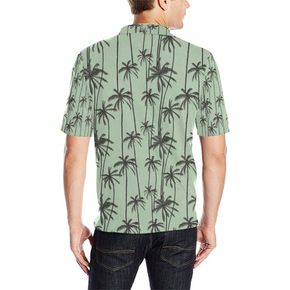 Palm Tree Pattern Print Design A04 Men Polo Shirt