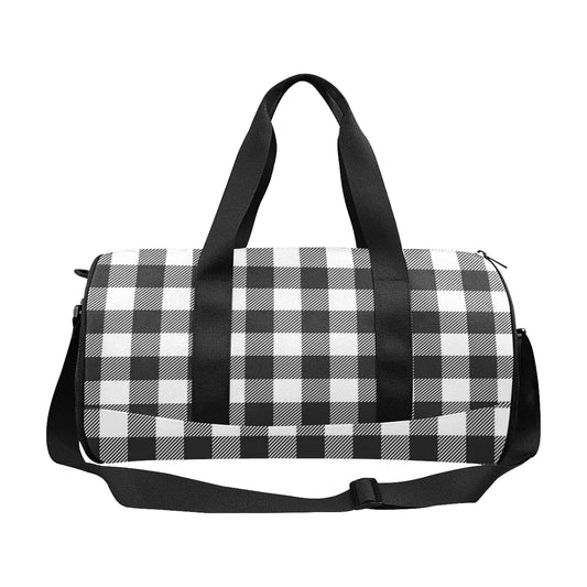 Buffalo check Black white Pattern Print Design 04 Duffel Bag