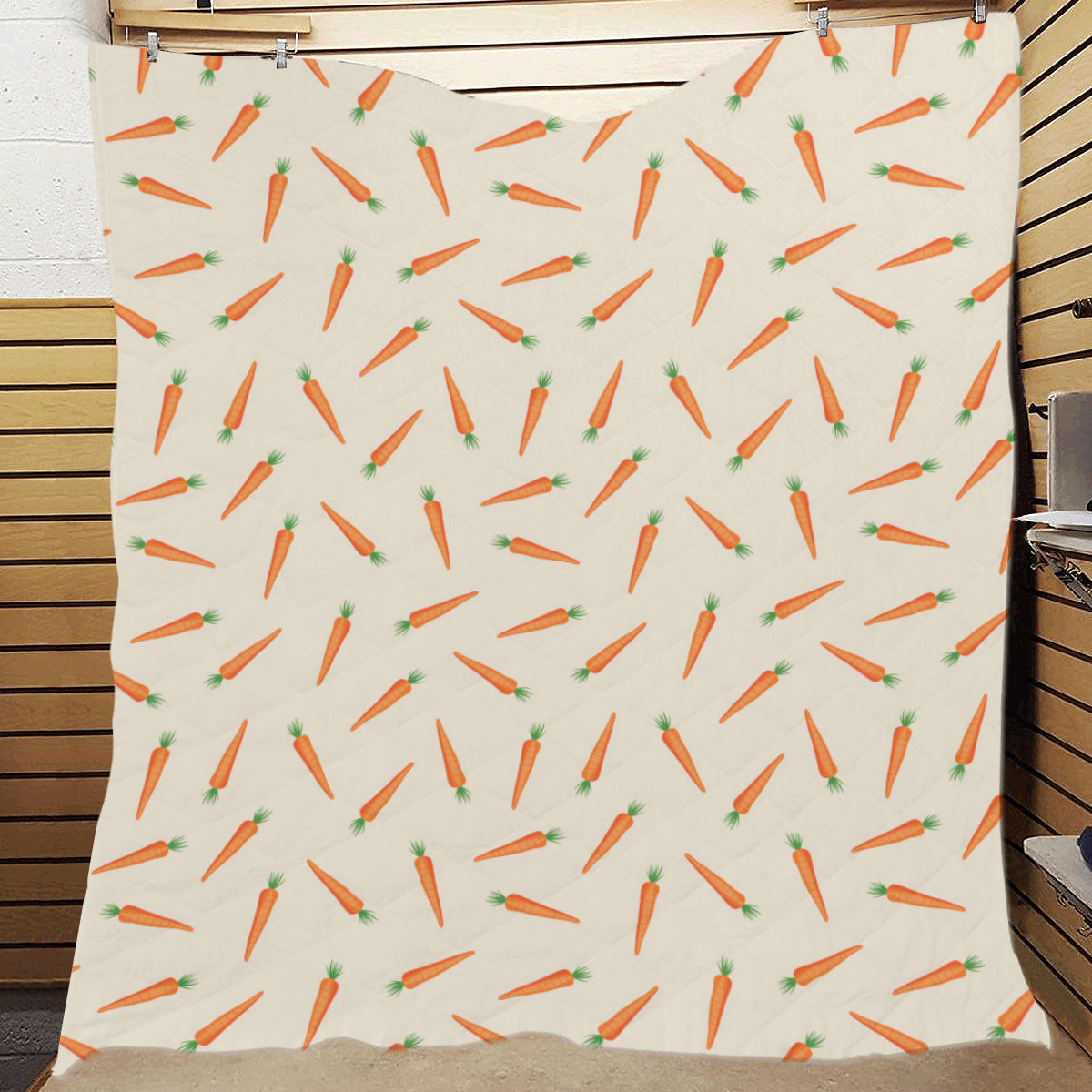 Carrot Pattern Print Design 07 Premium Quilt