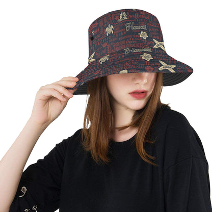 Hawaiian Themed Pattern Print Design H017 Unisex Bucket Hat