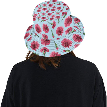 Carnations Pattern Print Design CN01 Unisex Bucket Hat