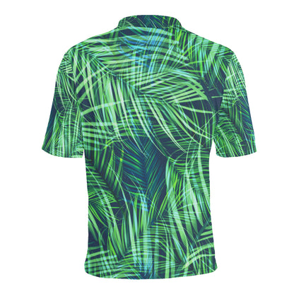 Palm Leaves Pattern Print Design PL02 Men Polo Shirt