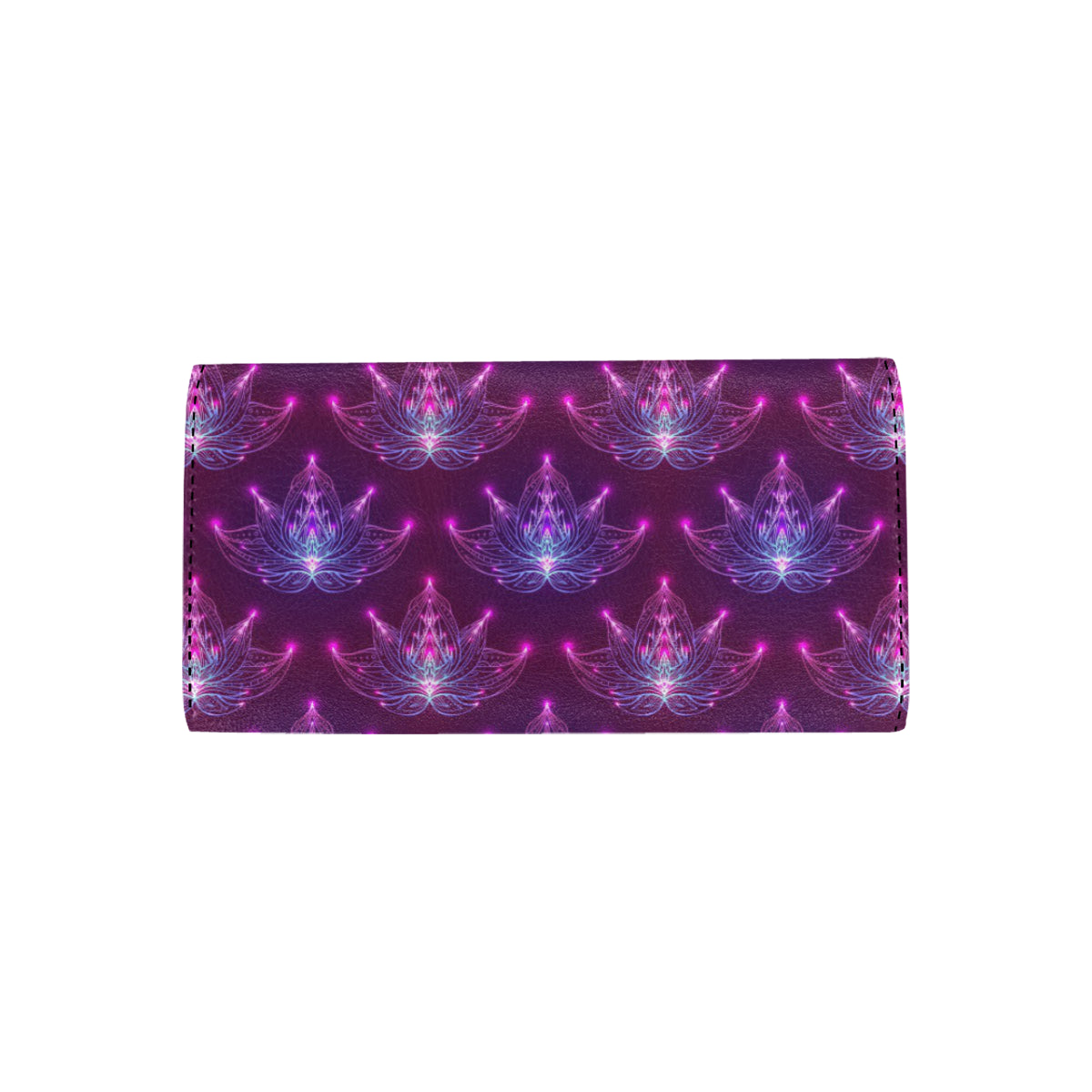 lotus Pattern Print Design LO01 Women's Trifold Wallet