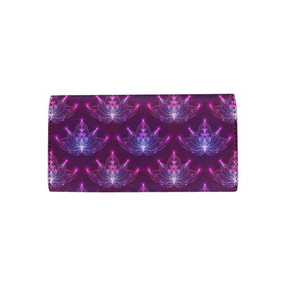 lotus Pattern Print Design LO01 Women's Trifold Wallet