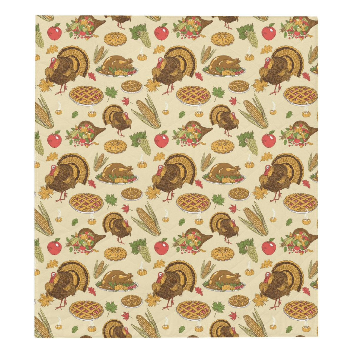 Turkey Pattern Print Design 02 Premium Quilt