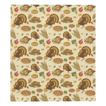 Turkey Pattern Print Design 02 Premium Quilt