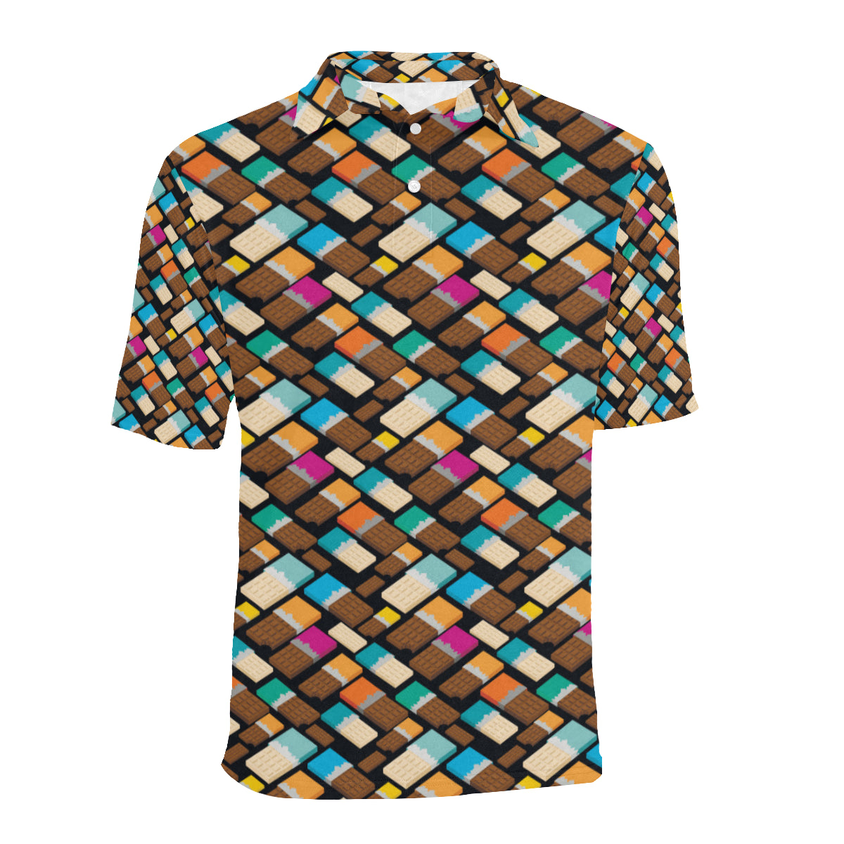 Chocolate Pattern Print Design 02 Men Polo Shirt