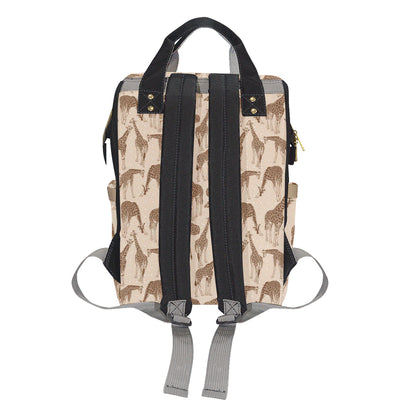 Giraffe Pattern Design Print Diaper Bag Backpack