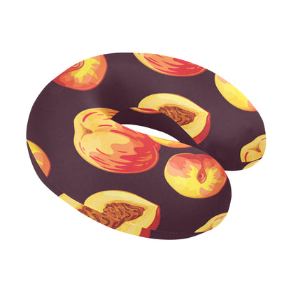 Peach Pattern Print Design A04 U-Shaped Travel Neck Pillow