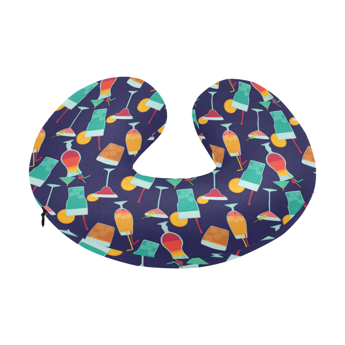 Cocktail Pattern Print Design 06 U-Shaped Travel Neck Pillow